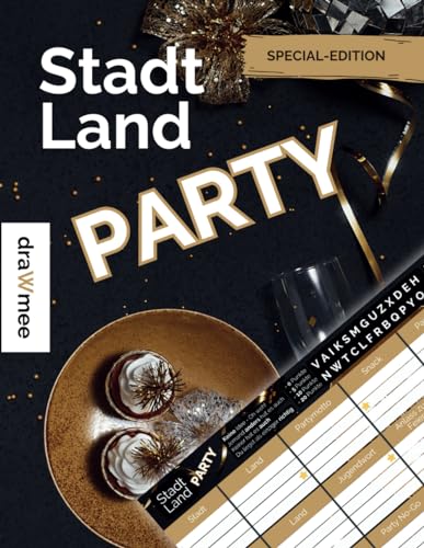 Stadt Land Party: Witziges Partyspiel für Geburtstag, Silvester & Co ab 13 Jahren - Geschenk für Teenager & Erwachsene: Spielblock mit 35 Blatt Din-A4 (Seiten zum Ausschneiden)